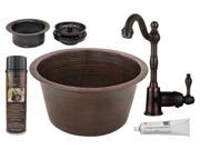 Hammered Copper Prep Sink with Faucet and Accessories