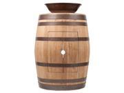 Wine Barrel Vanity with Wired Rim Vessel Sink in Natural Finish
