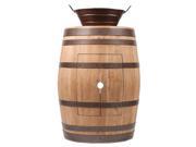 Wine Barrel Vanity with Oval Vessel Sink in Natural Finish