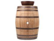 Wine Barrel Vanity with Round Vessel Sink in Natural Finish