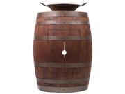 Wine Barrel Vanity with Round Miners Pan Sink in Whiskey Finish