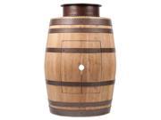 Wine Barrel Vanity with Round Vessel Tub Sink in Natural Finish