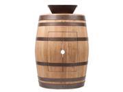 Wine Barrel Vanity with Square Vessel Sink in Natural Finish