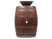 Wine Barrel Vanity with Square Feathered Sink in Whiskey Finish