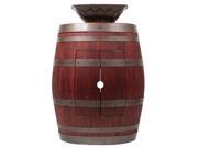 Wine Barrel Vanity with Square Feathered Sink in Cabernet Finish