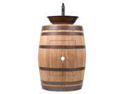 Wine Barrel Vanity with Oval Sink and Faucet in Natural Finish