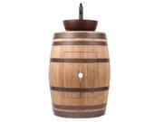 Wine Barrel Vanity with Sink and Vessel Faucet in Natural Finish