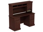 Bush Business Furniture Syndicate 60 Desk with Hutch Harvest Cherry