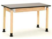 Adjustable Height Chem Res Science Table with Side Apron 60 in. W x 30 in. D x 41 in. H 119.5 lbs.