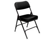 2 in. Vinyl Upholstered Folding Chairs in Black