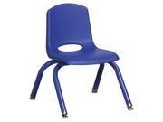 11 in. Stack Chair with Matching Legs in Blue Set of 6