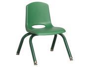 11 in. Stack Chair with Matching Legs in Green Set of 6