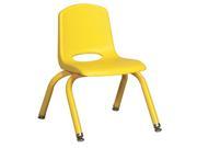 11 in. Stack Chair with Matching Legs in Yellow Set of 6