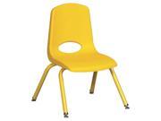 Stack Chair with Matching Legs in Yellow Set of 6
