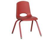 18 in. Stack Chair with Steel Legs in Red Set of 6