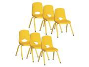 18 in. Stack Chair with Matching Legs in Yellow Set of 6