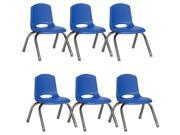 Stack Chair in Blue Set of 6