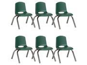 Stack Chair in Hunter Green Set of 6