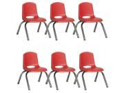 Stack Chair in Red Set of 6