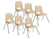19 in. Stack Chair with Steel Legs in Sand Set of 6