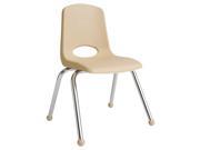 Stack Chair with Steel Legs in Sand Set of 6