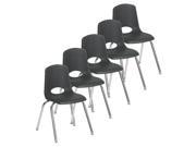 Stack Chair with Swivel Glide in Black Set of 5