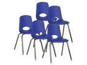 Stack Chair with Swivel Glide in Blue Set of 5