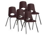 Stack Chair with Swivel Glide in Burgundy Set of 5