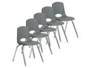 Stack Chair with Swivel Glide in Gray Set of 5