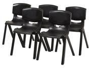 Resin Stack Chair in Black Set of 5