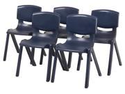 Resin Stack Chair in Navy Set of 5