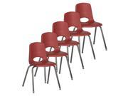 Stack Chair with Swivel Glide in Hunter Red Set of 5