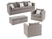 5 Pc Bristow Outdoor Deep Seating Set in Gray Finish