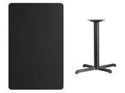 30 x 48 Rectangular Black Laminate Table Top with 22 x 30 Table Height Base