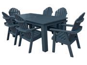 7 Pc Outdoor Rectangular Dining Set in Nantucket Blue Finish