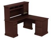 Bush Business Furniture Syndicate 60 L Desk with Hutch Harvest Cherry