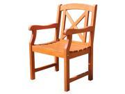Vifah Malibu Eco friendly Outdoor Wooden Garden Arm Chair