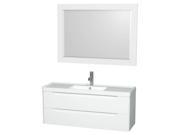 48 in. Single Bathroom Vanity Set in Glossy White