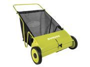 26 in. Manual Push Lawn Sweeper in Green and Black
