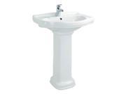 Free Standing Pedestal Bathroom Sink in White