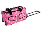 Rockland Deluxe 22 Rolling Duffel Bag Pink Dot