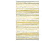 Eco Friendly Retangular Rug in Yellow and Gray 8 ft. L x 5 ft. W