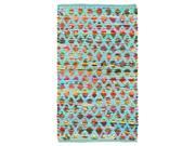 Harlequin Accent Rug in Turquoise 2 ft. 10 in. L x 1 ft. 9 in. W