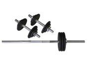 Black 160 Pounds Total Threaded Weights Bars Set of 3