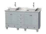 Double Bathroom Vanity with Pyra White Porcelain Sinks