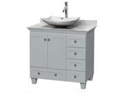 Single Bathroom Vanity with Arista Carrera Marble Sink in White