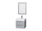 24 in. Single Bathroom Vanity with Integrated Sink and Mirror