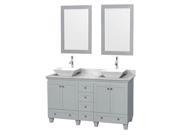 60 in. Double Bathroom Vanity with Pyra White Porcelain Sinks
