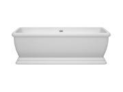 Wyndham Collection Candace 68 inch Freestanding Bathtub in White with Brushed Nickel Drain and Overflow Trim