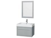 Single Bathroom Vanity with Integrated Sink in Dove Gray